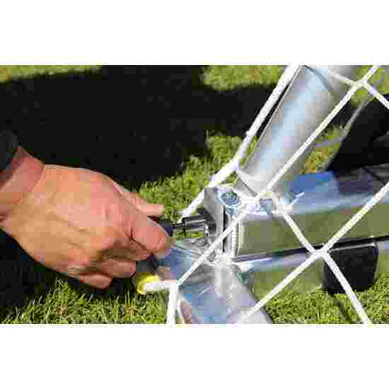 SportThieme FullSize Football Goal with Folding Net Bracket and Base