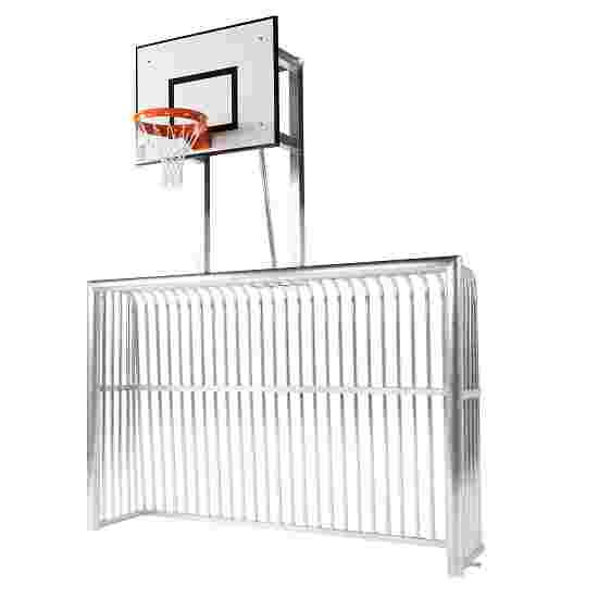 Sport-Thieme Fully Welded Leisure Goal Heavy-Duty Football Goal 120x100-mm oval tubing, 3x2 m, with basketball hoop