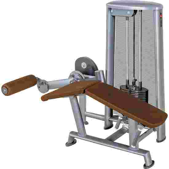 Sport-Thieme Lying &quot;OV&quot; Leg Curl Machine With black perforated-sheet cover