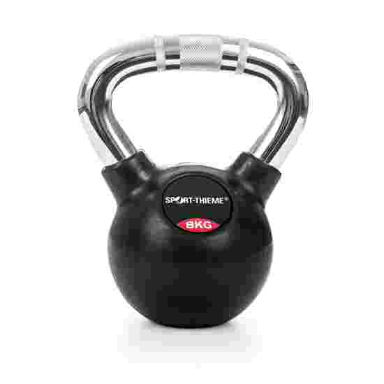 Sport-Thieme &quot;Rubberised, Knurled Chrome-Handled&quot; Kettlebell 8 kg
