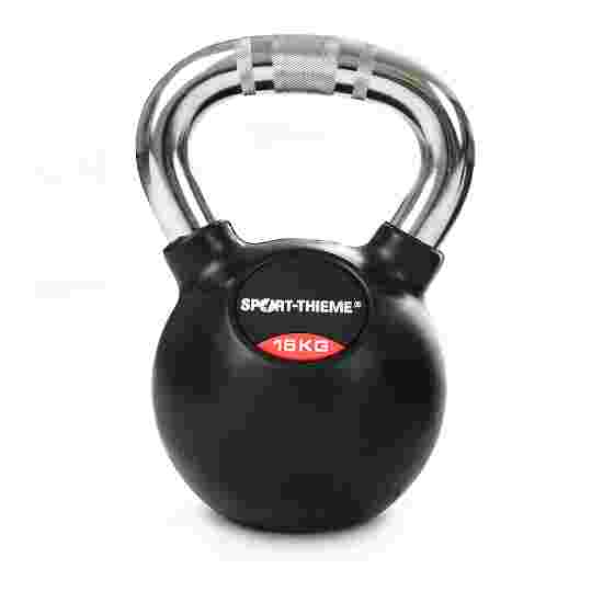 Sport-Thieme &quot;Rubberised, Knurled Chrome-Handled&quot; Kettlebell 16 kg