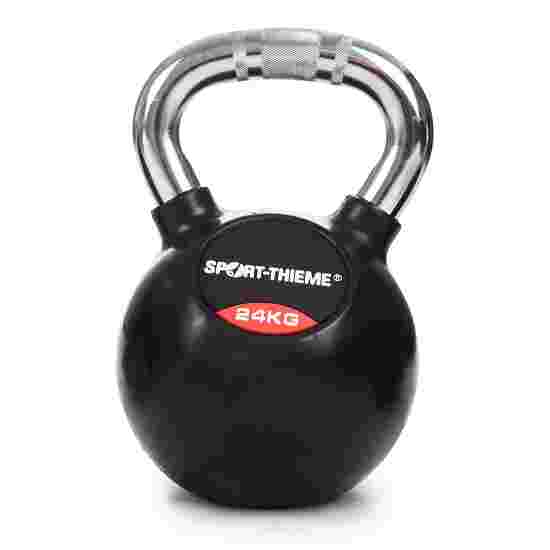 Sport-Thieme &quot;Rubberised, Knurled Chrome-Handled&quot; Kettlebell 24 kg