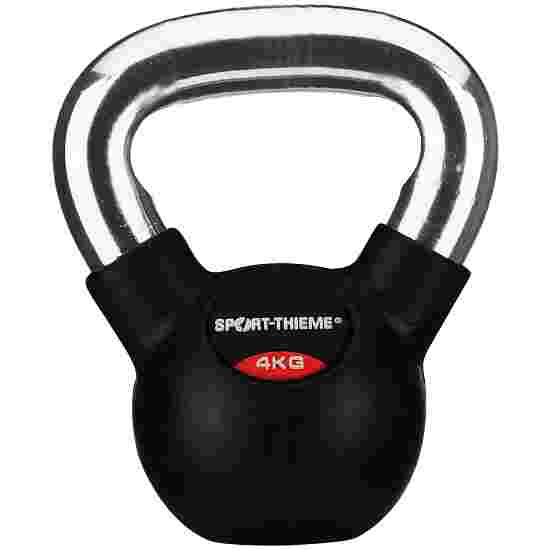 Sport-Thieme &quot;Rubberised, Smooth Chrome-Handled&quot; Kettlebell 4 kg