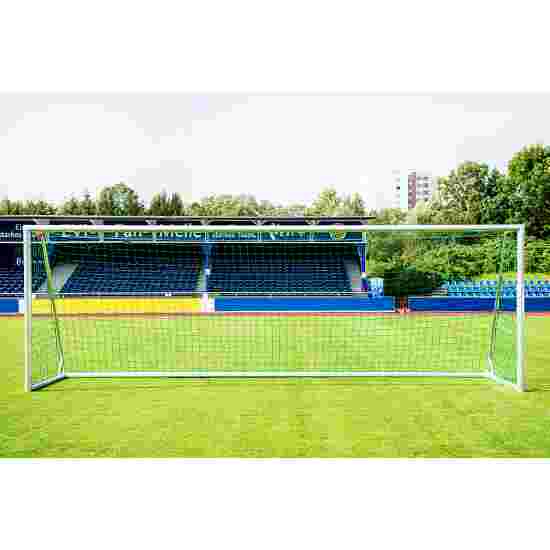 Sport-Thieme Silver, Corner-Welded Full-Size Football Goal, 7.32×2.44 m, with SimplyFix Net Attachment 1.50 m