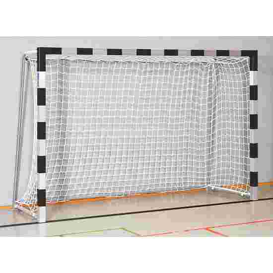Sport-Thieme stands in ground sockets, with folding net brackets, 3x2 m Handball Goal Welded corner joints, Black/silver