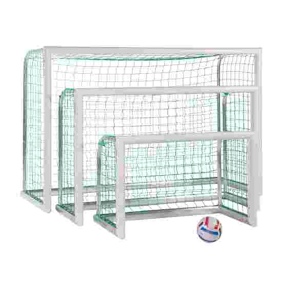 Sport-Thieme White, Powder-Coated &quot;Professional Compact&quot; Mini Football Goal 1.20×0.80 m, Incl. net, green (mesh size 10 cm)