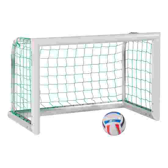 Sport-Thieme White, Powder-Coated &quot;Professional Compact&quot; Mini Football Goal 1.20×0.80 m, Incl. net, green (mesh size 10 cm)
