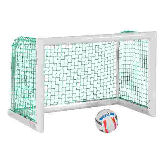 Sport-Thieme White, Powder-Coated &quot;Professional Compact&quot; Mini Football Goal 1.20×0.80 m, Incl. net, green (mesh size 4.5 cm)