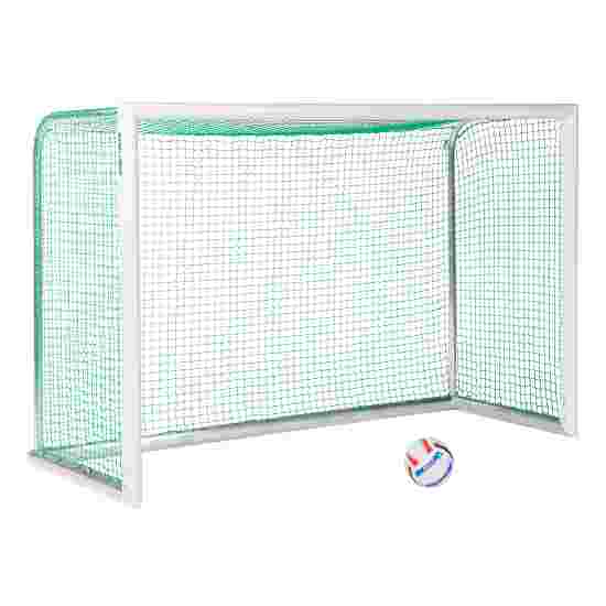 Sport-Thieme White, Powder-Coated &quot;Professional Compact&quot; Mini Football Goal 2.40×1.60 m, Incl. net, green (mesh size 4.5 cm)