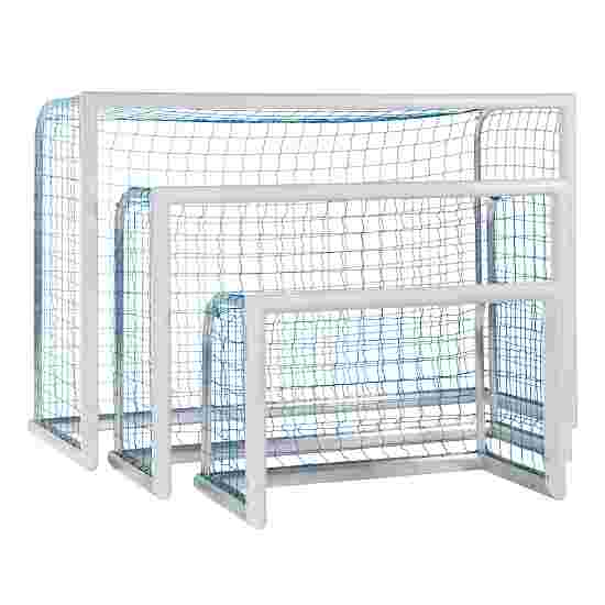 Sport-Thieme White, Powder-Coated &quot;Professional Compact&quot; Mini Football Goal 1.20×0.80 m, Incl. net, blue (mesh size 10 cm)