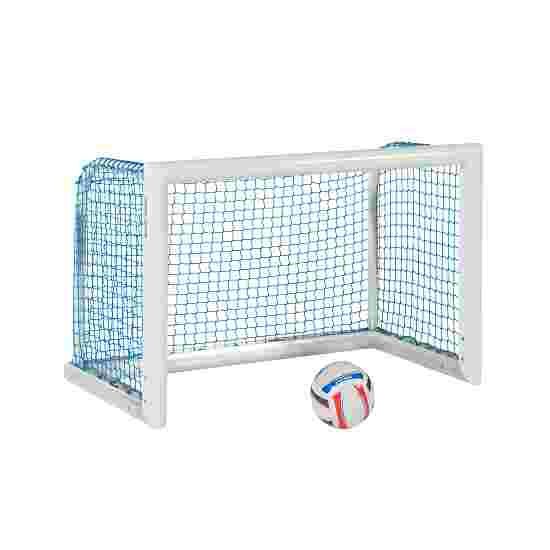 Sport-Thieme White, Powder-Coated &quot;Professional Compact&quot; Mini Football Goal 1.20×0.80 m, Incl. net, blue (mesh size 4.5 cm)
