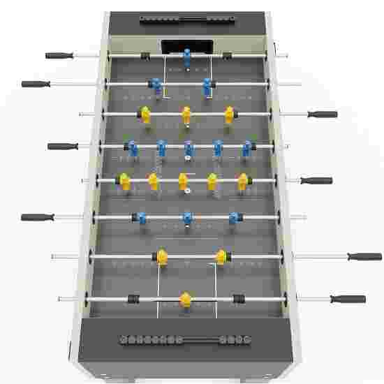 Sportime &quot;Dragon Steel&quot; Table Football Table Blue guardians vs yellow dragons, Platinum Grey, grey playfield