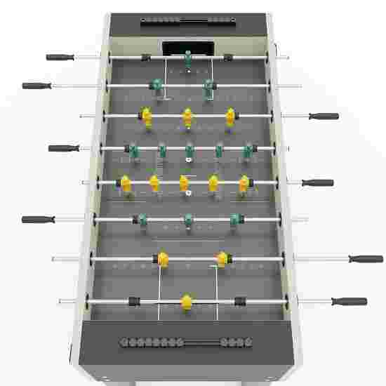 Sportime &quot;Dragon Steel&quot; Table Football Table Green guardians vs yellow dragons, Platinum Grey, grey playfield