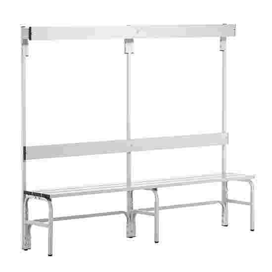 Sypro for Damp Areas with Backrest Changing Room Bench 2 m, Without shoe shelf, Light Grey (RAL 7035)