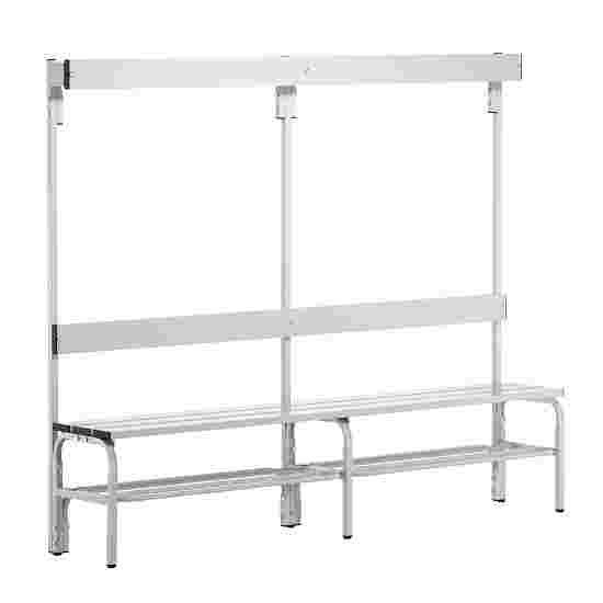 Sypro for Damp Areas with Backrest Changing Room Bench 2 m, With shoe shelf, Light Grey (RAL 7035)