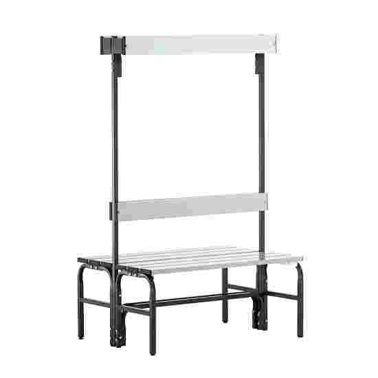 Sypro for Damp Areas with Double-Sided Backrest Changing Room Bench 1.01 m, Without shoe shelf, Anthracite (RAL 7016)