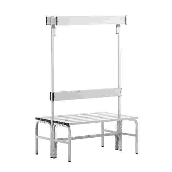 Sypro for Damp Areas with Double-Sided Backrest Changing Room Bench 1.01 m, Without shoe shelf, Light Grey (RAL 7035)