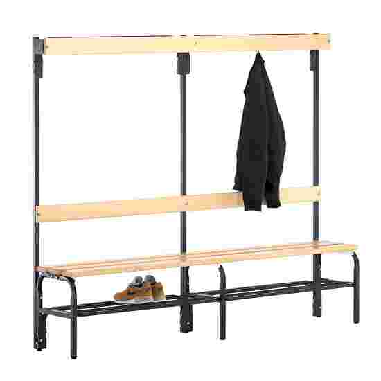 Sypro for Dry Areas with Backrest Changing Room Bench 2 m, With shoe shelf, Anthracite (RAL 7016)