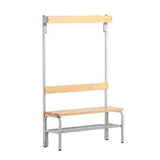 Sypro for Dry Areas with Backrest Changing Room Bench 1.01 m, With shoe shelf, Light Grey (RAL 7035)