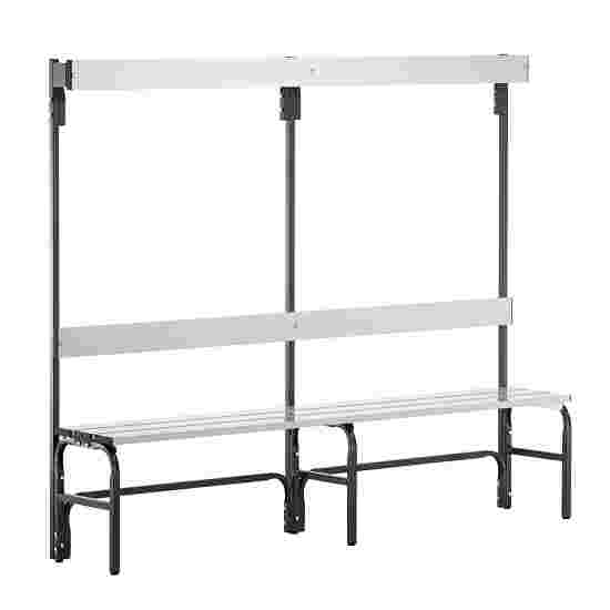 Sypro for Wet Areas with Backrest Changing Room Bench 2 m, Without shoe shelf, Anthracite (RAL 7016)