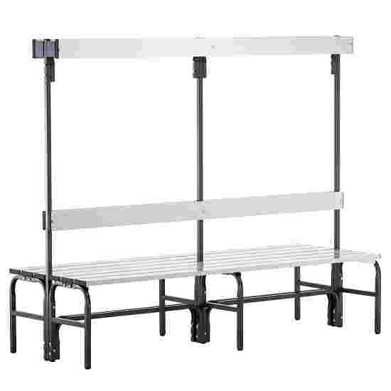 Sypro for Wet Areas with Double-Sided Backrest Changing Room Bench 2 m, Without shoe shelf, Anthracite (RAL 7016)