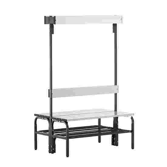 Sypro for Wet Areas with Double-Sided Backrest Changing Room Bench 1.01 m, With shoe shelf, Anthracite (RAL 7016)