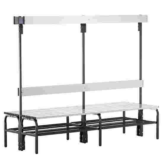 Sypro for Wet Areas with Double-Sided Backrest Changing Room Bench 2 m, With shoe shelf, Anthracite (RAL 7016)