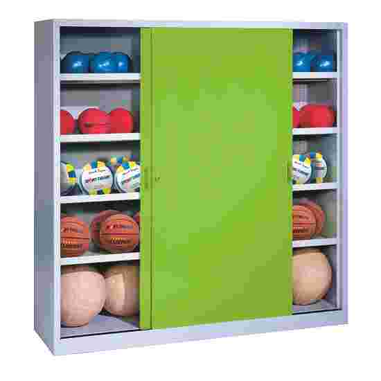 Type 4 Ball Cabinet (195×150×50cm) Clown Green (RAL 110 80 60), Light grey (RAL 7035), Keyed alike