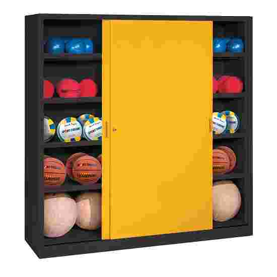 Type 4 Ball Cabinet (195×150×50cm) Traffic Yellow (RAL 1023), Anthracite (RAL 7021), Keyed alike