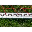 Sport-Thieme stands in ground sockets, with SimplyFix, White Full-Size Football Goal Silver