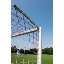 Sport-Thieme stands in ground sockets, with SimplyFix, White Full-Size Football Goal Silver