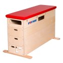 Sport-Thieme 4-Part "Multiplex" Vaulting Box Without swivel castor kit, Synthetic leather cover, red