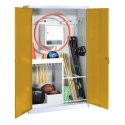 C+P with metal double doors (type 1), HxWxD 195x120x50 cm Equipment Cupboard Golden Yellow (RAL 1004), Light grey (RAL 7035), Keyed to differ, Handle