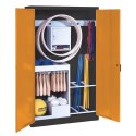 C+P Sports equipment cabinet Yellow orange (RAL 2000), Anthracite (RAL 7021), Keyed to differ, Handle