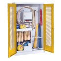 C+P with perforated metal double doors (type 1), HxWxD 195x120x50 cm Equipment Cupboard Traffic Yellow (RAL 1023), Light grey (RAL 7035), Handle, Keyed to differ