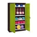 C+P Sports equipment cabinet Viridian green (RDS 110 80 60), Anthracite (RAL 7021), Keyed to differ, Handle