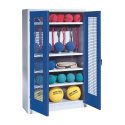C+P Sports equipment cabinet Gentian blue (RAL 5010), Light grey (RAL 7035), Keyed to differ, Handle