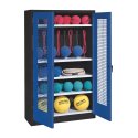 C+P Sports equipment cabinet Gentian blue (RAL 5010), Anthracite (RAL 7021), Keyed to differ, Handle