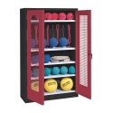 C+P Sports equipment cabinet Ruby red (RAL 3003), Anthracite (RAL 7021), Keyed to differ, Handle