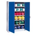 C+P HxWxD 195x93x50 cm, with Sheet Metal Double Doors (type 3) Ball Cabinet Gentian blue (RAL 5010), Light grey (RAL 7035), Keyed to differ