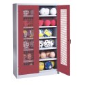 C+P Ball Cabinet Ruby red (RAL 3003), Light grey (RAL 7035), Keyed to differ, Handle