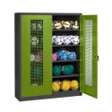 C+P Ball Cabinet Viridian green (RDS 110 80 60), Anthracite (RAL 7021), Keyed to differ, Handle