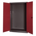 C+P HxWxD 195x120x50 cm, with Sheet Metal Double Doors Modular sports equipment cabinet Ruby red (RAL 3003), Anthracite (RAL 7021), Keyed to differ, Handle