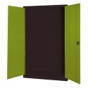 C+P HxWxD 195x120x50 cm, with Sheet Metal Double Doors Modular sports equipment cabinet Clown Green (RAL 110 80 60), Anthracite (RAL 7021), Keyed to differ, Handle