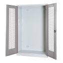 C+P HxWxD 195x120x50 cm, with Perforated Sheet Double Doors Modular sports equipment cabinet Light grey (RAL 7035), Light grey (RAL 7035), Keyed to differ, Handle