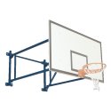 Sport-Thieme "Swivel Design" Wall-Mounted Basketball Unit Extends out 225 cm, Concrete wall