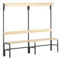 Sypro for Dry Areas with Backrest Changing Room Bench 1.50 m, Without shoe shelf