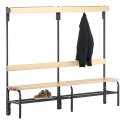 Sypro for Dry Areas with Backrest Changing Room Bench 1.50 m, With shoe shelf