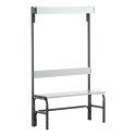 Sypro for Damp Areas with Backrest Changing Room Bench 1.01 m, Without shoe shelf