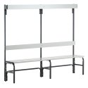 Sypro for Damp Areas with Backrest Changing Room Bench 1.50 m, Without shoe shelf, 1.50 m, Without shoe shelf
